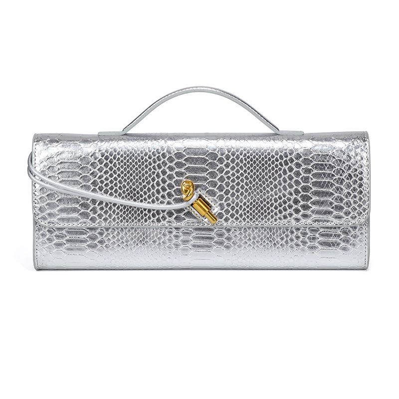 Cross-Border Foreign Trade Horizontal Style Women's Clutch Evening Bag Hot-Selling Stone Pattern Chinese Baguette Bag Bag Single Shoulder Elegant