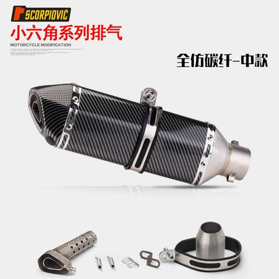 350 Little Ninja Z250Sl | Motorcycle exhaust pipe - medium-model-full-imitation-carbon-fiber