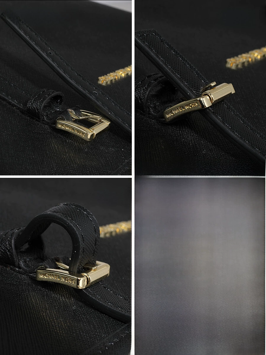 Handheld bag accessory, leather black straps one shoulder, genuine leather