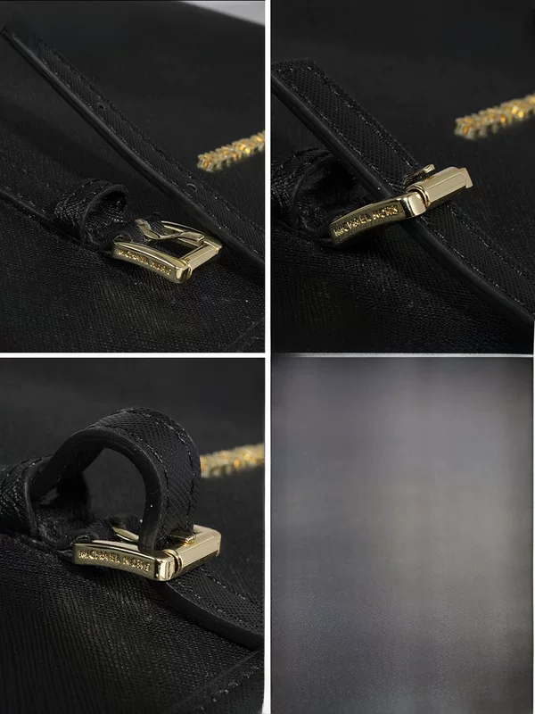 Handheld bag accessory, leather black straps one shoulder, genuine leather