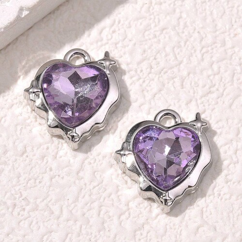 Fashion Violet Series Alloy Polaris Cross Love Pendant DIY Necklace Earrings Jewelry Accessories