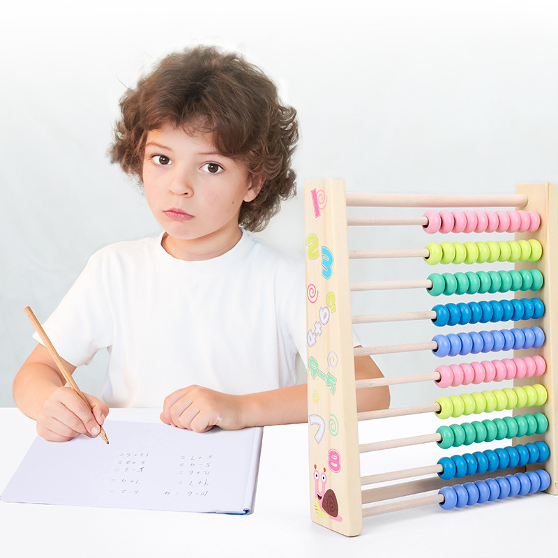 Los niños de Madera Juguetes Educativos de educación temprana Abacus rack de diez velocidades reloj de cálculo rack matemáticas Abacus material didáctico estudiantes de primaria image 5