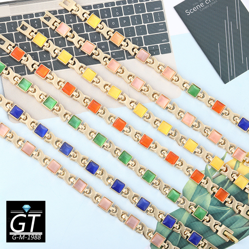 Venta de números, moda transfronteriza europea y americana, joyería de joyería de ópalo de imitación, pulsera de mujer versátil de alta gama image 2