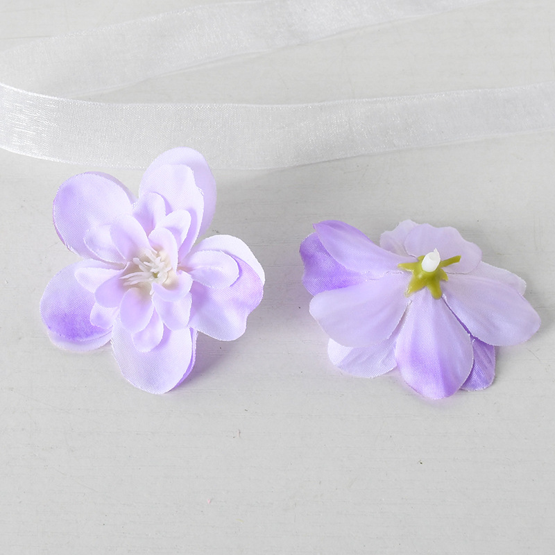 Flores de seda de simulación de flores púrpura mezcladas DiNuevo estilo antiguo chino tocado de seda de seda decoración de material de flores de alto nivel