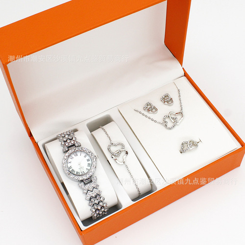 Foreign trade women's watch diamond bracelet necklace low price wristwatch set wristwatch bracelet set