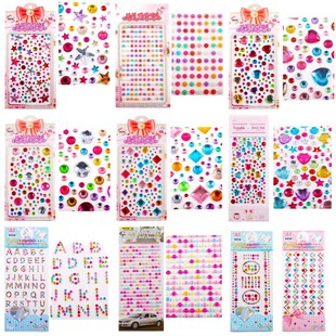 Cartoon stickers wholesale diamond stickers children's handmade reward diy rhinestone painting Crystal stickers flash Diamond mobile phone three-dimensional