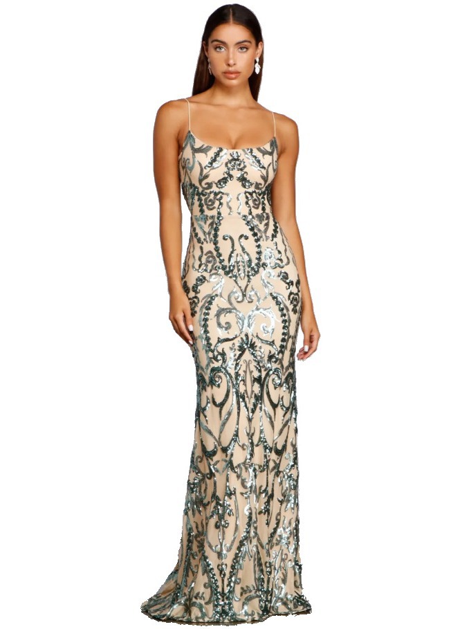 Comercio exterior transfronterizo primavera y verano nuevo transfronterizo europeo y americano perlas vestido de fiesta de las mujeres vestido de lentejuelas del club