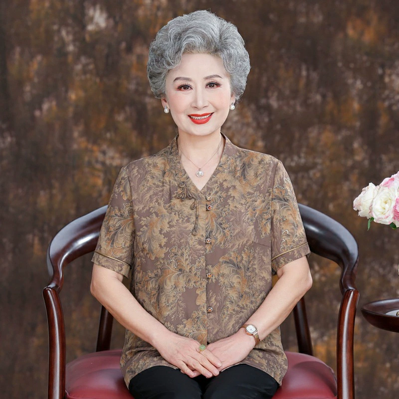 Летняя рубашка с короткими рукавами для пожилых людей