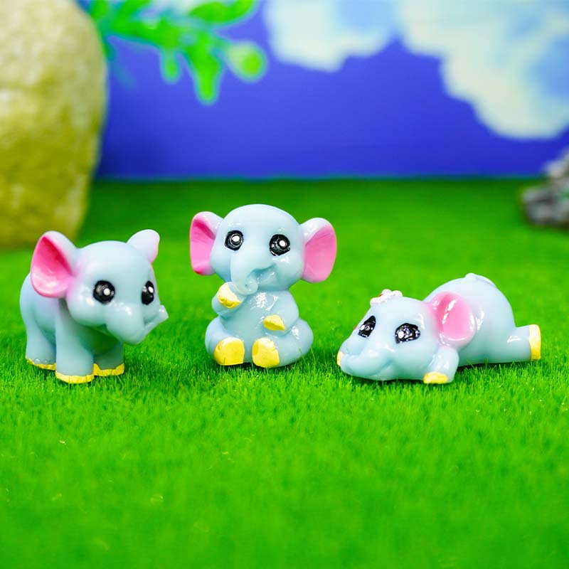 Lindo elefante resina pequeño animal adorno micro paisaje jardinería decoración de paisajismo de bricolaje nuevo mini elefante púrpura
