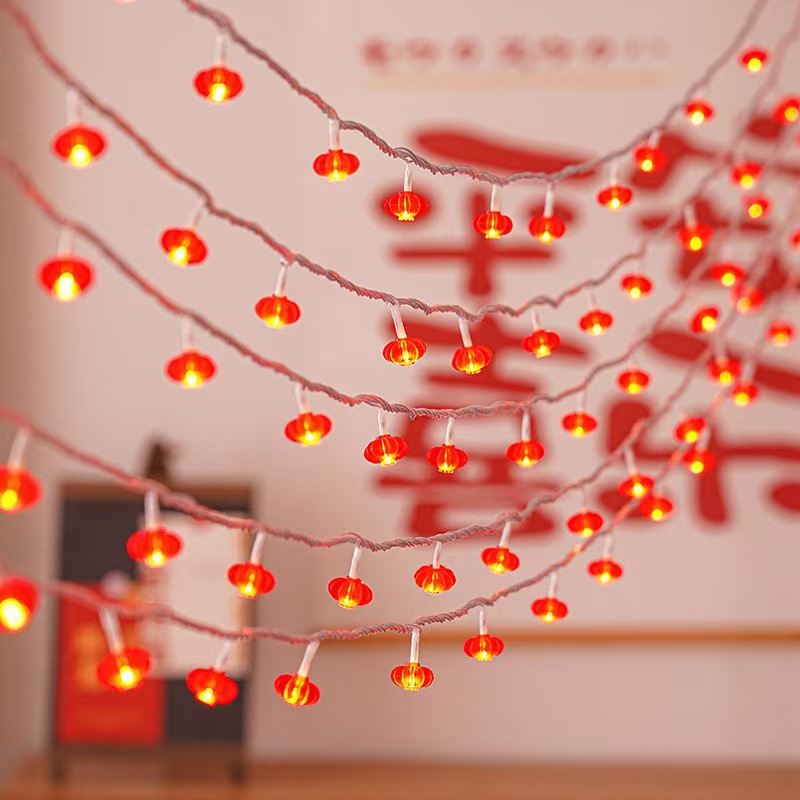 Bienvenido al Año Nuevo LED Lámparas de color pequeñas linternas Fu caracteres chinos decoración de primavera caracteres habitación decoración de Año Nuevo atmósfera