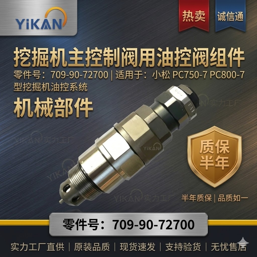 机械部件 709-90-72700 挖掘机主控制阀用油控阀 PC750-7 PC800-7