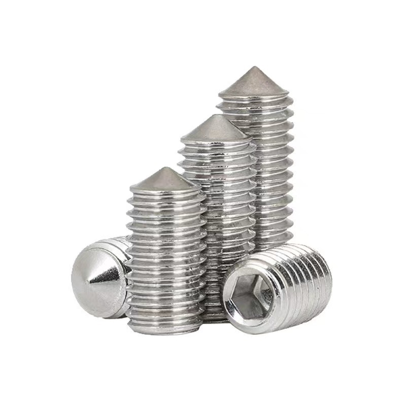 12.9级内六角尖端无头紧定GB78螺丝顶丝定位内六角尖尾机米螺丝.