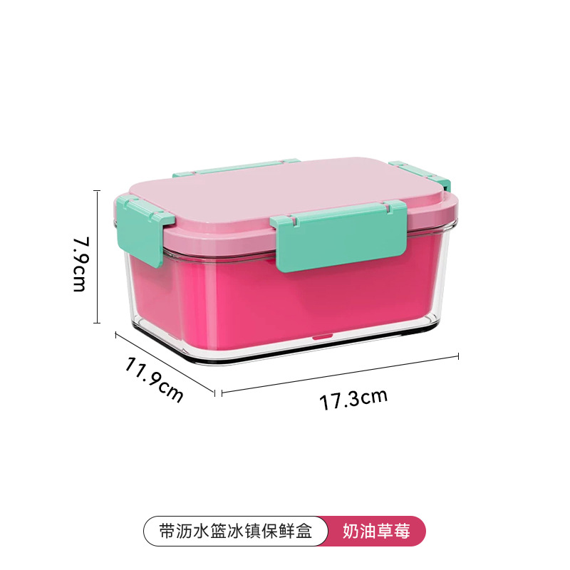 Caja para frutas, caja para frutas de calidad alimentaria, caja portátil para conservar la frescura, caja para conservar la frescura para excursiones, caja de almacenamiento compartimentada para refrigerador