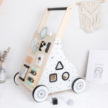 三合一幼儿童助步车玩具木制学步车宝宝多功能防侧翻木质手推车