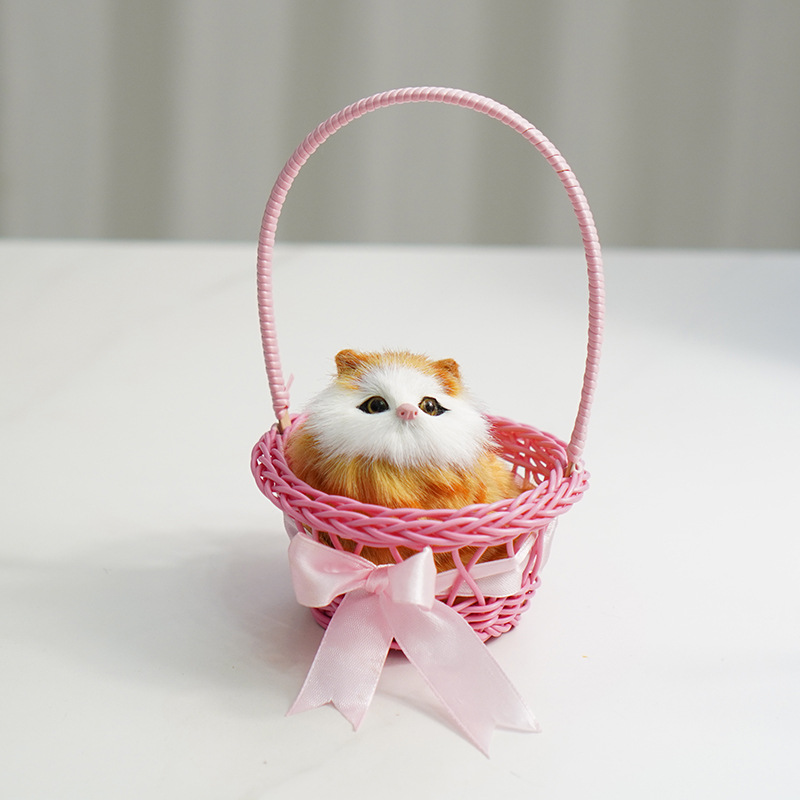 높은 바구니 (핑크) + 가필드 스쿼트 고양이가 짖을 것입니다