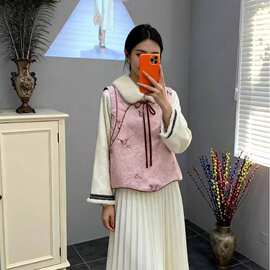新中式国风精致设计感娃娃领加绒保暖上衣2026早秋优雅减龄百搭款