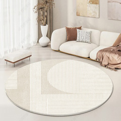 Faux Cashmere Round Rugs Living Room Bedroom Sound Insulating Mat Anti-Slip Foot Pad Floor Chair Home Study Computer Chair