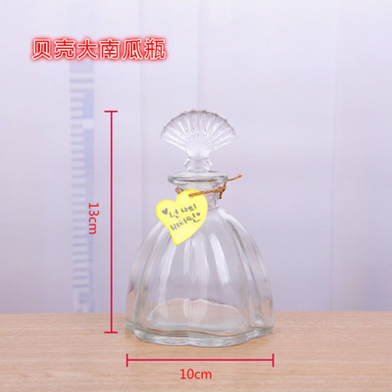EXPRESIÓN DEL SEGUNTO DIY Botella de mar transparente tapón de madera botella de vidrio flotante botella de arco iris botella de deseo botella de estrella material