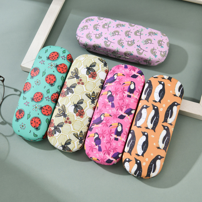 Cartoon insect bee ladybug penguin bird print glasses case hard shell anti-pressure portable myopia presbyopia sunglasses Cartoon insect bee ladybug penguin bird print glasses case hard shell anti-pressure portable myopia presbyopia sunglasses