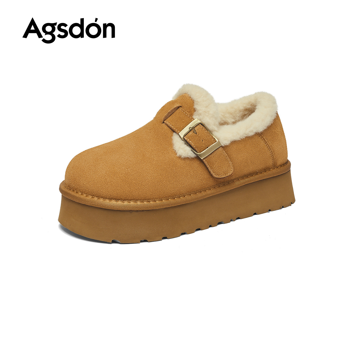 Augu Shi Deng grueso Mueller zapatos para mujeres 2025 nuevo otoño invierno todo incluido con zapatos de algodón suaves un pie zapatos de pelusa
