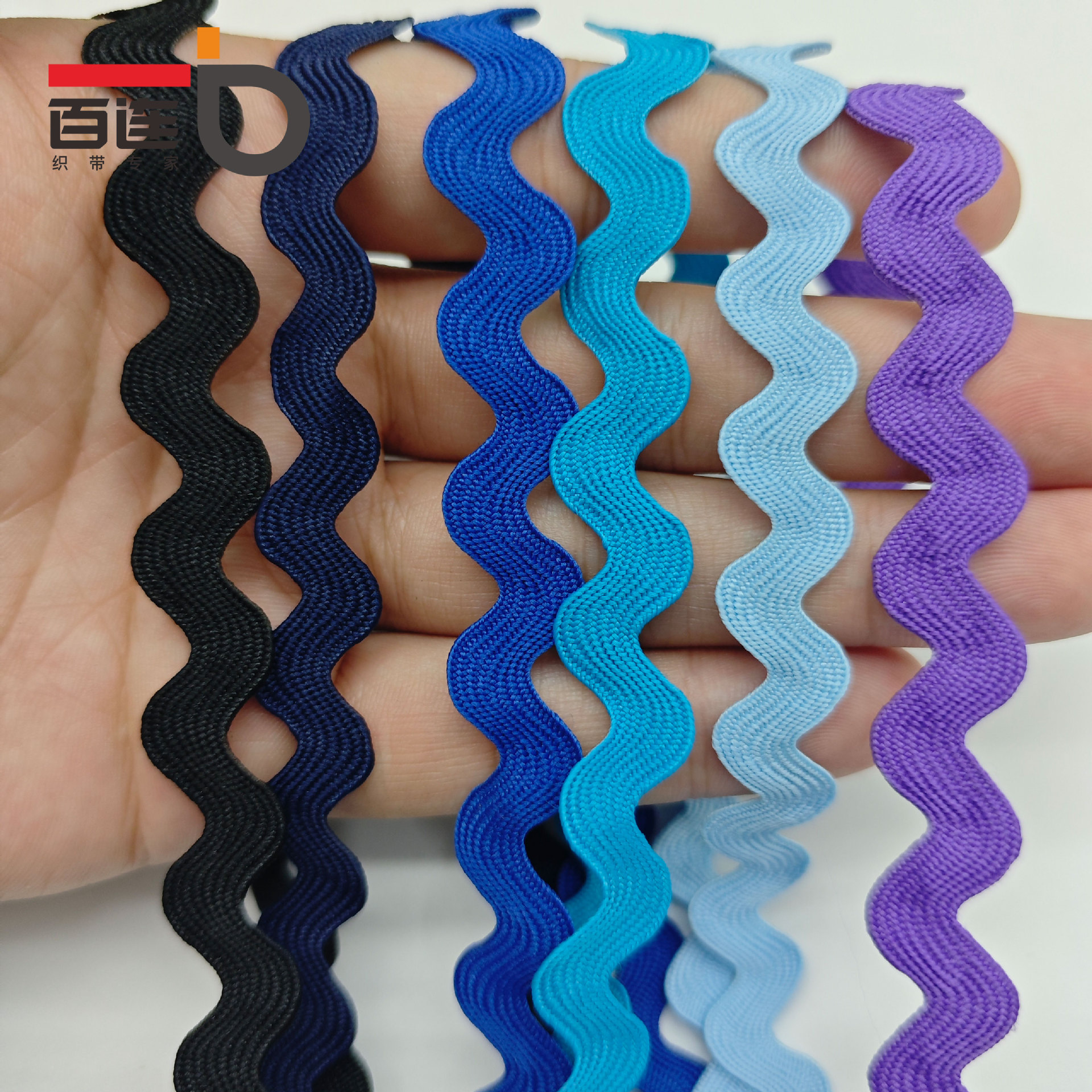 9MM tejido con borde curvo correas onduladas cortina almohada decoración de mochila Lolita Hanfu encaje en forma de S accesorios