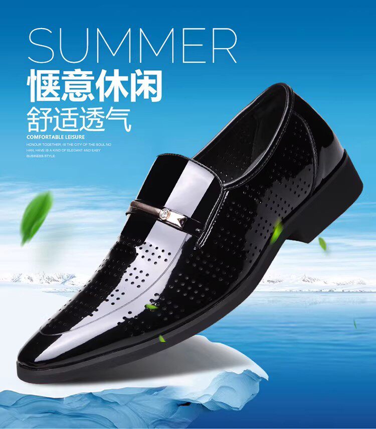 Dép sandal nam bít mũi da PU thoáng khí phong cách công sở — 2119 lỗ màu nâu, 2119 lỗ màu đen chi tiết 2