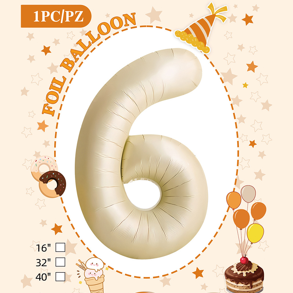 Embalaje de tarjeta de papel independiente digital de cumpleaños impreso en blanco de 32 pulgadas, decoración de fiesta de la versión estadounidense, película de aluminio, decoración de globos de papel de aluminio