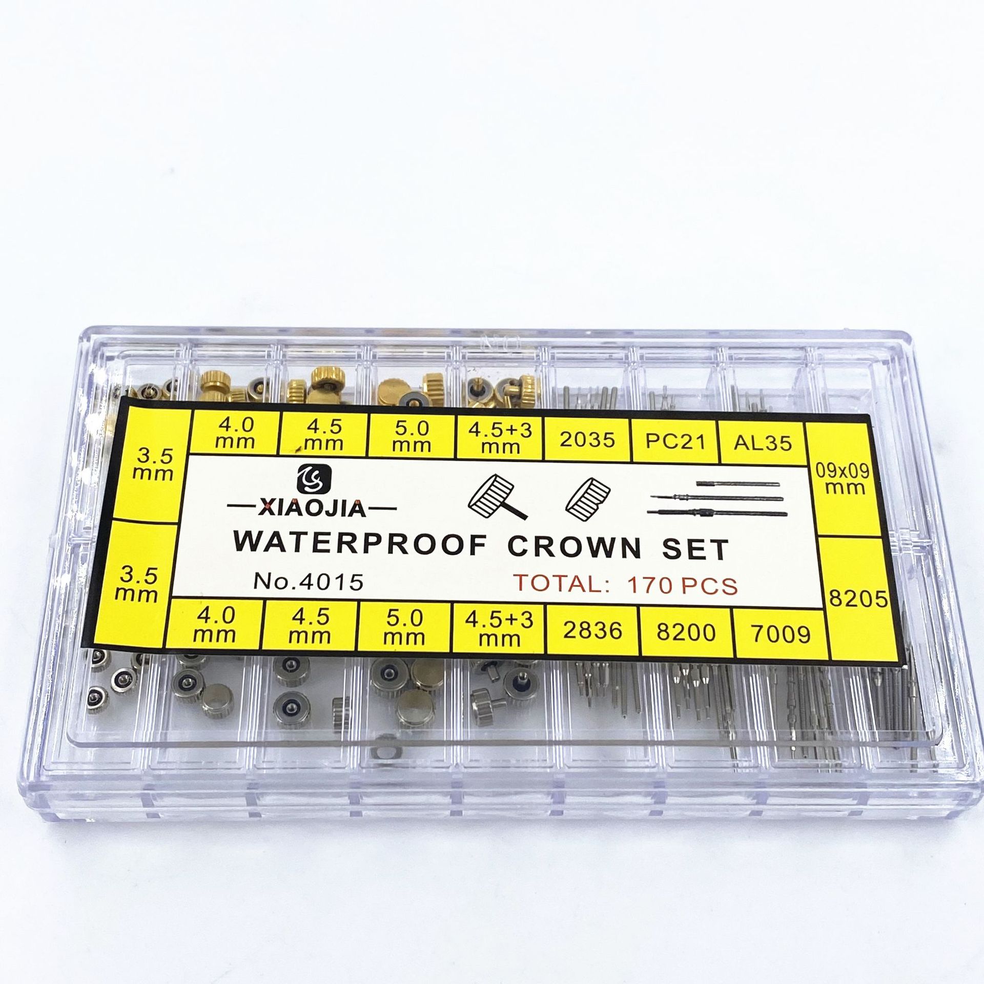 盒装铜质优质精密防水把头表冠 加把杆自来杆调时间把柄 手表配件