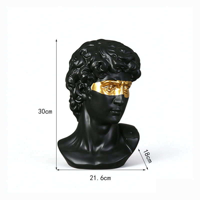 Escultura de David con Ojos Vendados de Resina Decorativa para Decoración del Hogar image 10