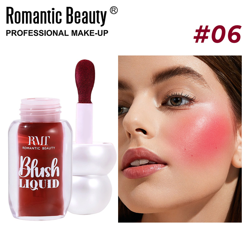 El blush líquido transfronterizo es un blush polivalente, un blush mate, un blush de color natural duradero.