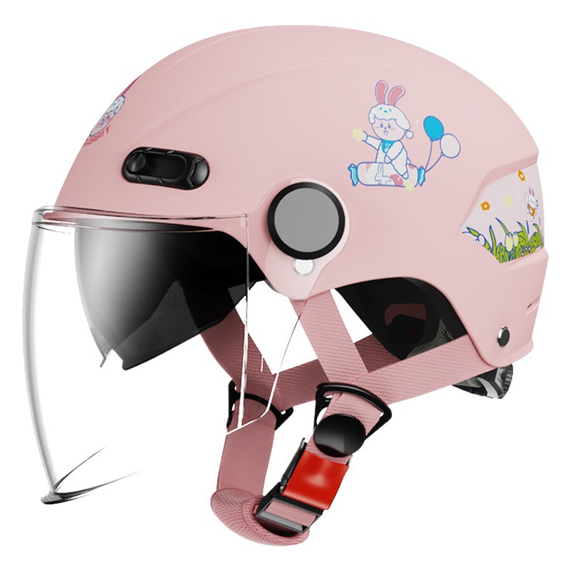 Casco de Motocicleta Eléctrico para Niños, Certificado 3C, Estándar Nacional, Nuevo, Seleccionado Cuidadosamente, Casco de Seguridad para Estudiantes, Medio Casco para Verano y Todas las Estaciones