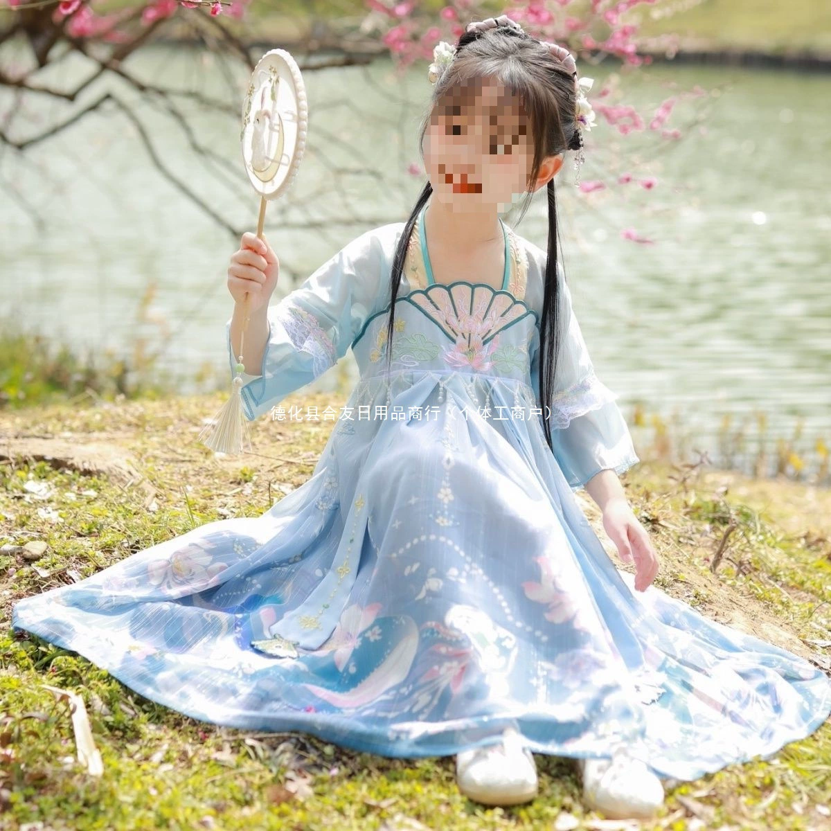 Ханфу для девочек, весенне-осенний стиль, детское летнее старинное платье в китайском стиле, старинное платье феи для маленькой девочки.