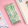 Set, cute gel pen, brand dinosaur, green monster, stationery, 6 pieces, internet celebrity