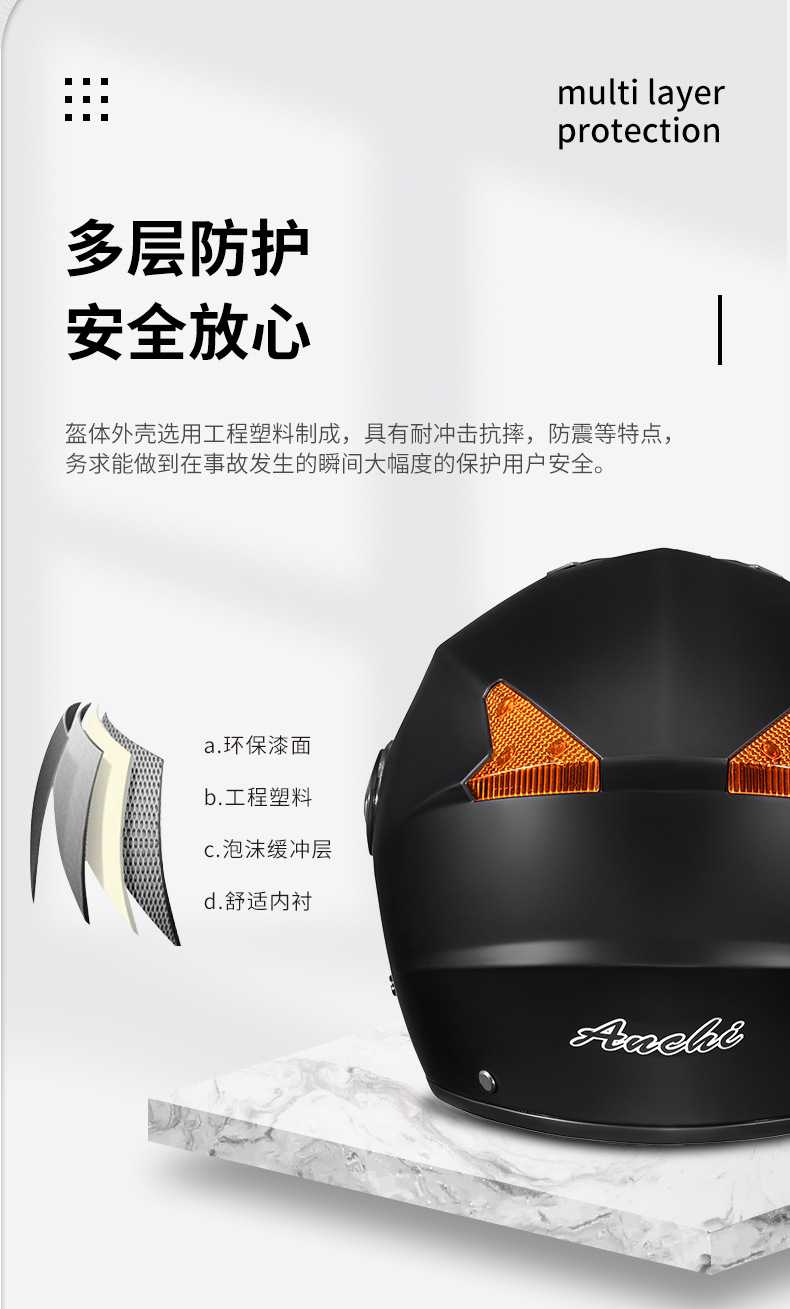 Motorcycle Helmet Dual Visor Safety Helmet Anti-Fog Sunscreen