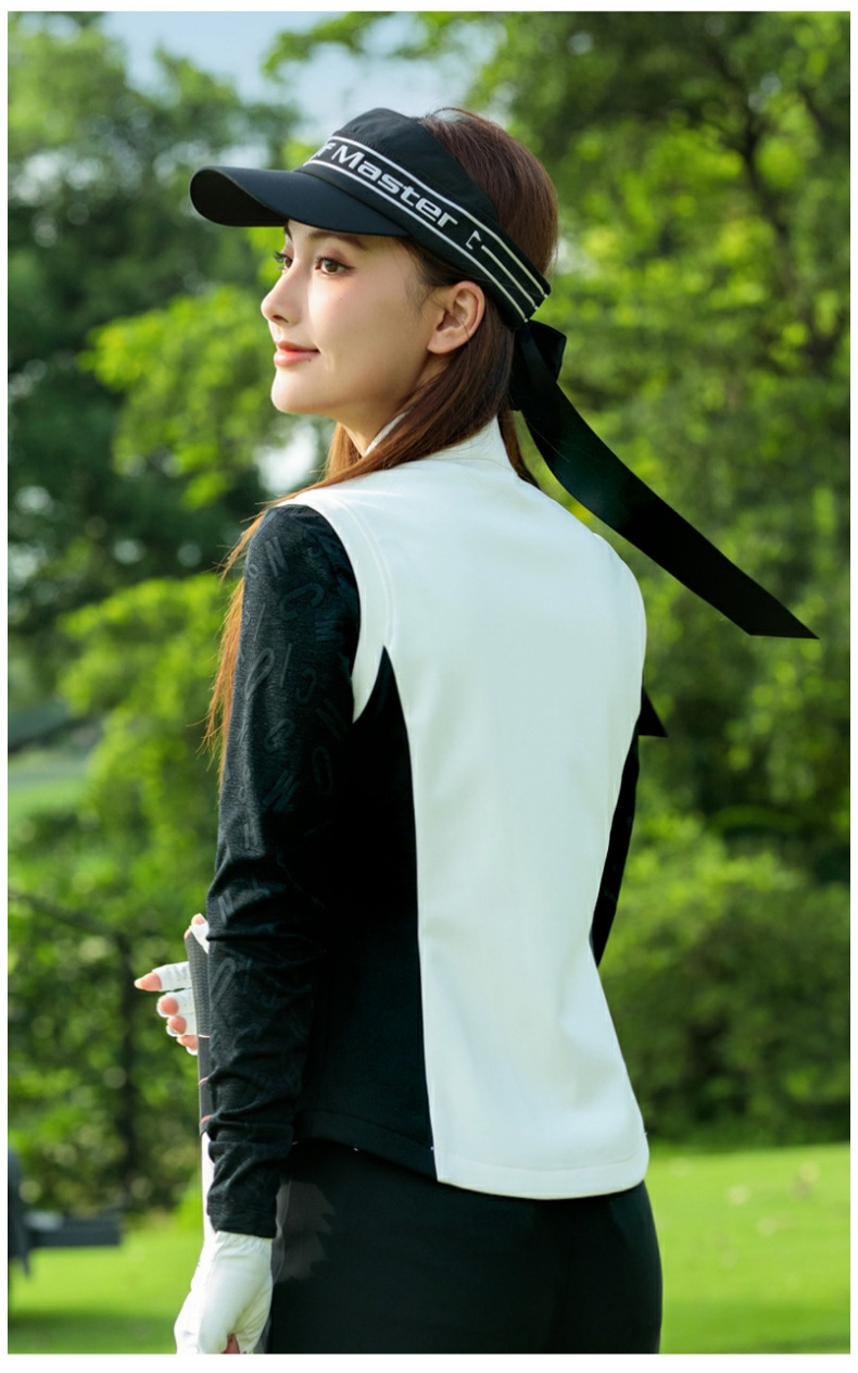 Áo vest nữ golf PGM thu đông hút ánh sáng giữ ấm, dây kéo vô hình, viền eo — Áo vest kaki [lớp lót hấp thụ ánh sáng và sưởi ấm/dây kéo vô hình/viền eo] YF846 chi tiết 10