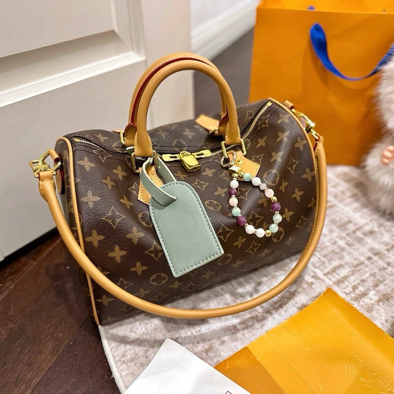 Cross-border original label high-end version 2026 new LV Speedy SOFT 30 pillow bag genuine leather shoulder bag V
