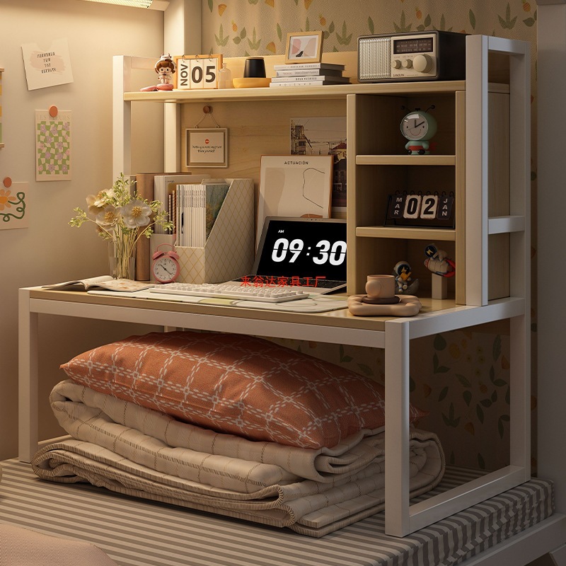 Bed Home Computer Desk College Student Lazy Desk Bookshelf Bunk Bed Dormitory Steel Frame Bedside Notebook Table