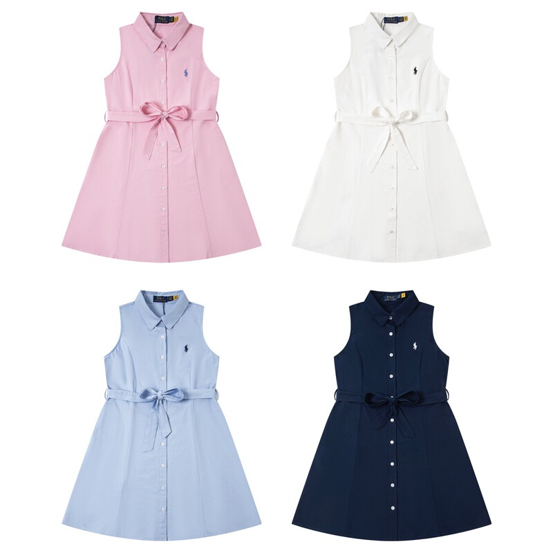 2025 Raff Classic Summer Pony Logo Sleeveless Belt Slimming Simple Elegant Commuter Versatile Dress for Women