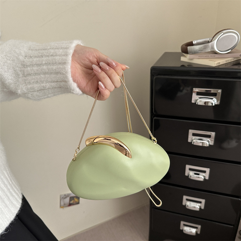 Unique Oval Acrylic Handbag For Women 2025 New Arrival European & American Fashion Niche Shoulder Bag Chain Evening Bag - Thumbnail 3