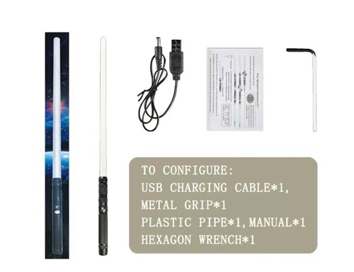 RGB seven-color variable color light saber metal handle charging laser sword 80cm two-in-one light saber character stage prop