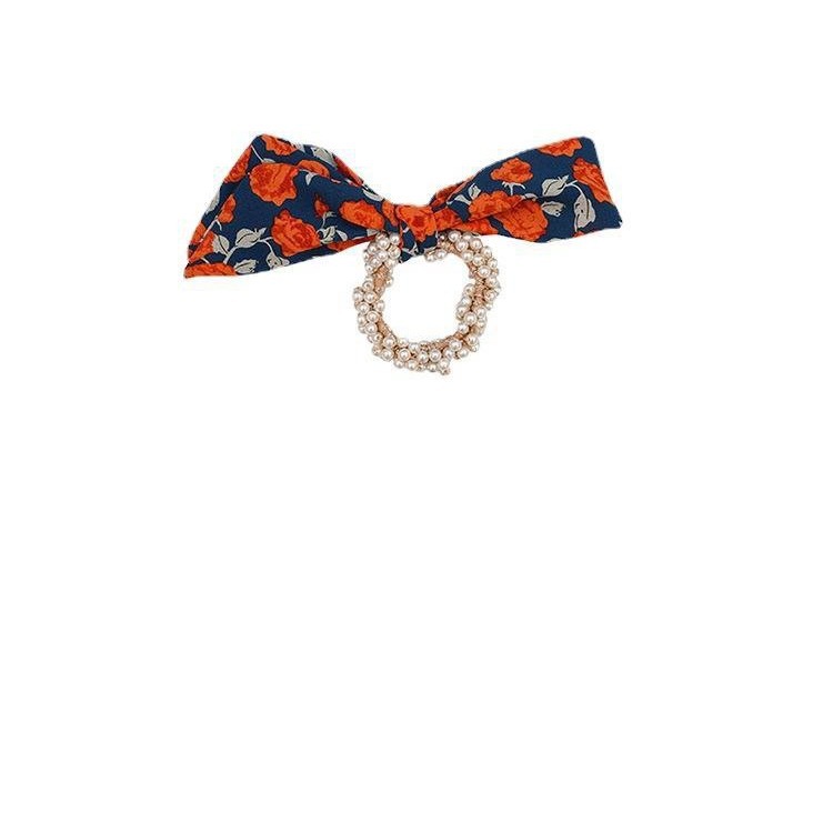 De las mujeres de estilo coreano arco floral cuerda del pelo de la vendimia cinta de perlas banda de pelo Mori headwear lazo del pelo banda de goma de las mujeres