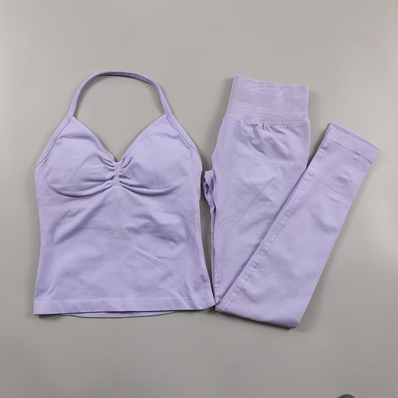 AliExpress venta caliente DFYNE nuevo fitness yoga traje deportivo chaleco halter sujetador pantalones cortos traje mujer