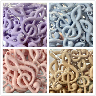 Acrylic Cream Colorful Large Note Ribbon Bow Hanging Hole Pendant DIY Mobile Phone Chain Keychain Accessories