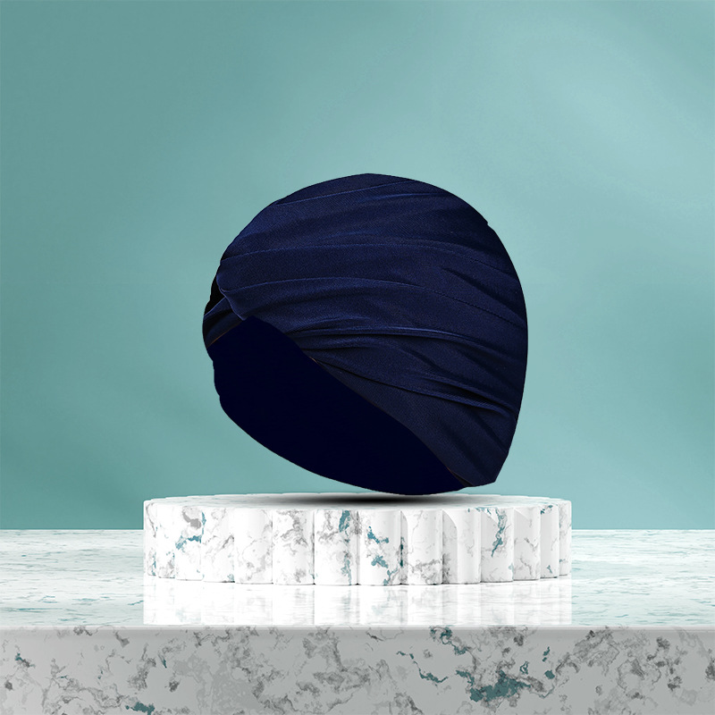 Gorro de baño protección para los oídos de moda para mujer, aumento de la cabeza, cabello largo, circunferencia de la cabeza grande para adultos, gorro plisado de flores retorcidas multicolor al por mayor