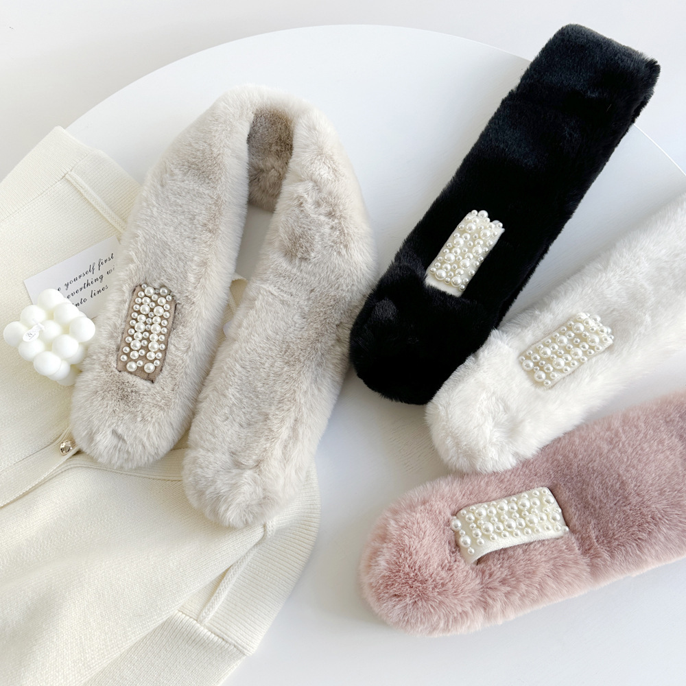 Koreaanse versie van winterimitatie otterkonijn dubbelzijdige pluche verdikte sjaal, warme damesbont-halsdoek_voghion.com