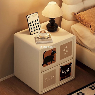 Children's Bedside Table for Home Bedroom, Light Luxury and High-End Feel, 2025 Popular Model, Small Solid Wood New Cute Bedside Cabinet