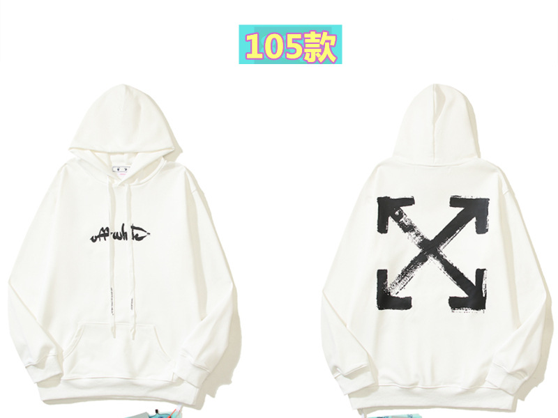 Marca de moda offwhite graffiti religioso pintura al óleo impresión de flecha hombre y mujer suelta OW pareja alta calle hoodie abrigo