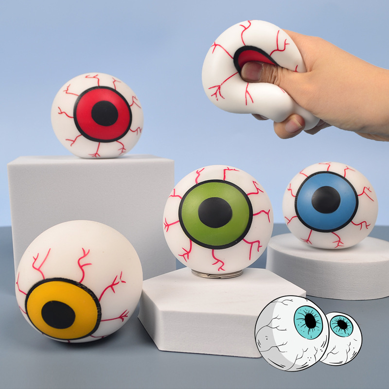 Cross-Border Hot-Selling Stress-Relief Toys, Scary Eyeballs, Halloween Gifts, Squeeze Toys, Flour Eyeballs for Stress Relief