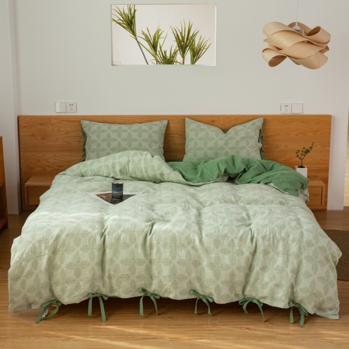 A類母子級60本綿二重糸四点セット純綿日本式裸寝シーツ三点セットベッド用品