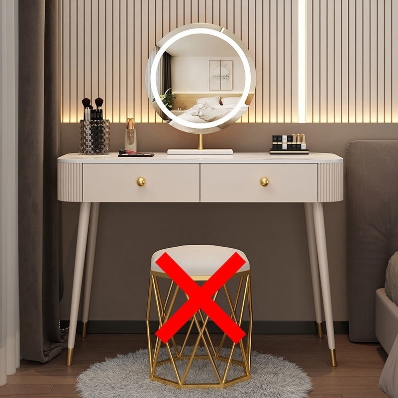 Mesa de madera maciza mesa de madera maciza mesa de dormitorio modesta mesa de maquillaje de red simple mesa de maquillaje de lujo luz mesa de maquillaje